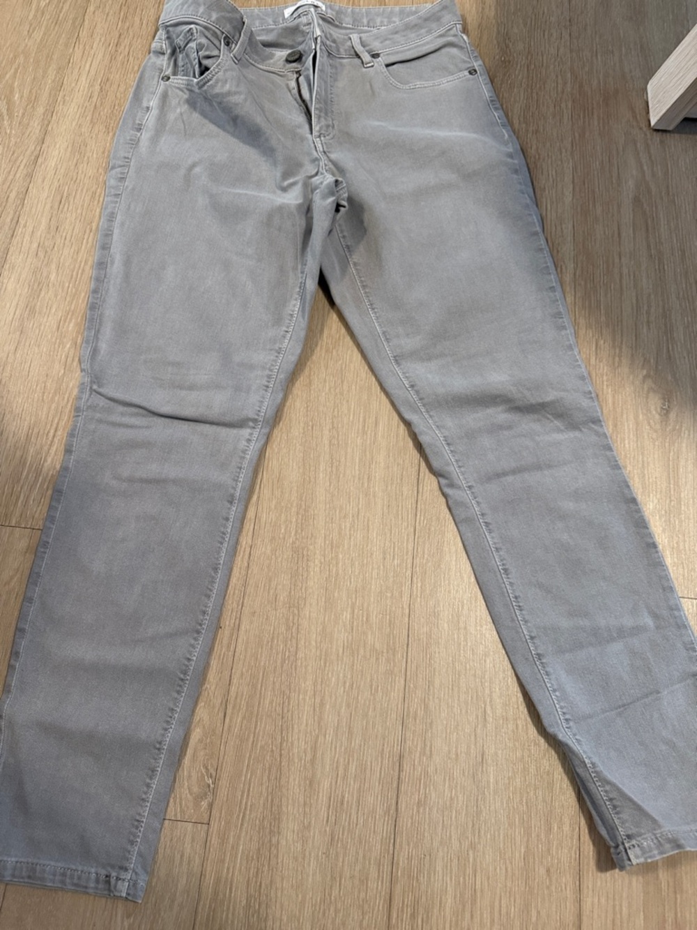 LOFT Gray High-Rise Straight Jeans